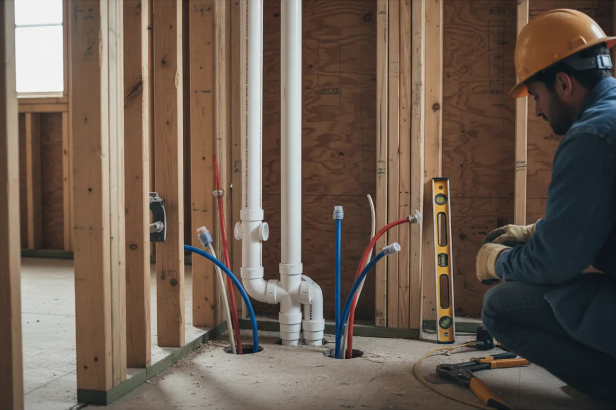 Drain and supply rough-in during Leak Detection in Trenton
